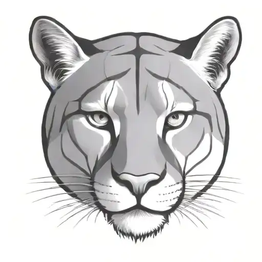 cougar head tattoo design idea