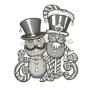 nutcracker gingerbread man grinch candy cane holding hands tattoo design idea