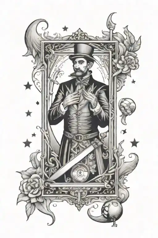The magician tarot card tattoo for men  tattoo design idea