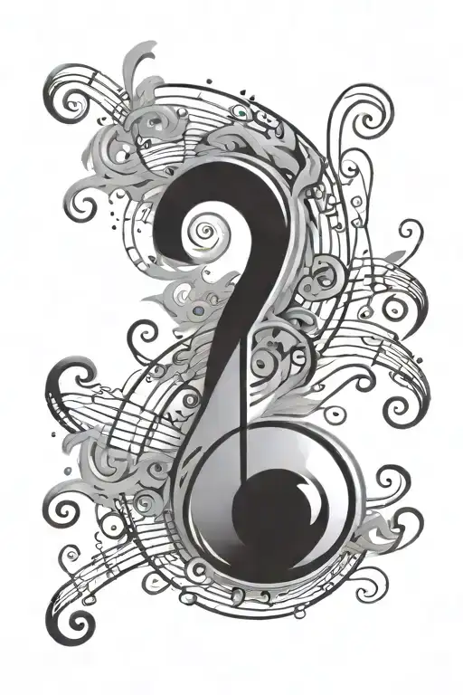 bass clef tattoo design idea