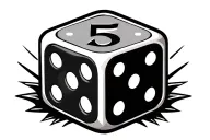 2 dice rolling number 5 tattoo design idea