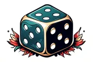 2 dice rolling number 5 tattoo design idea