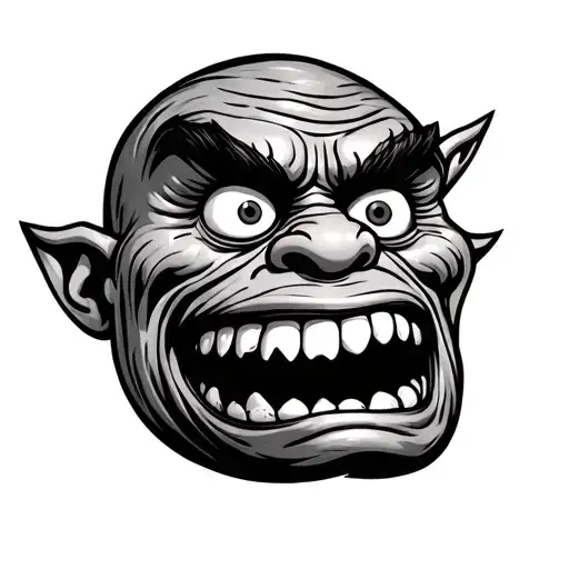 tuff ahh troll face tattoo design idea