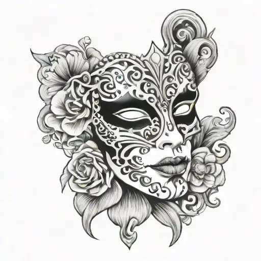 phantom of the opera mask tattoo design idea