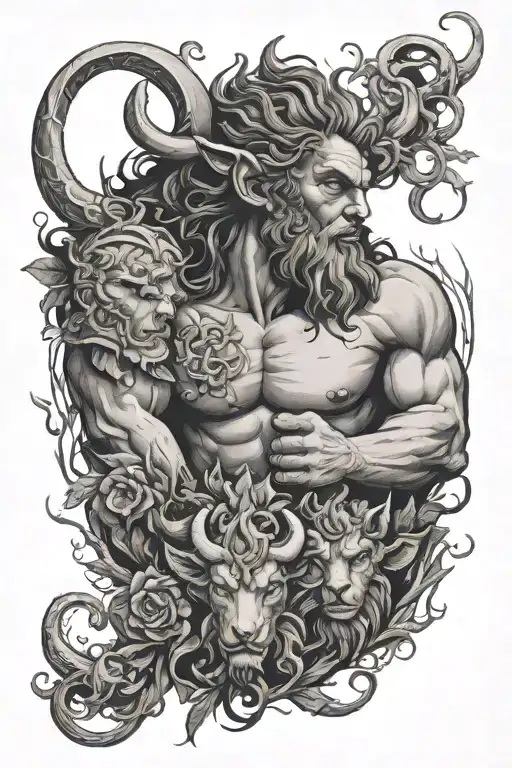 Satyrs tattoo design idea