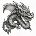 dainty dragon with tiny stars and 26.2 tattoo design idea