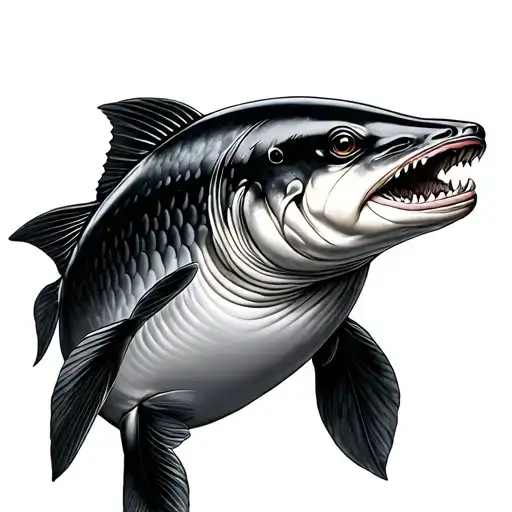 sturgeon in Korea tattoo design idea