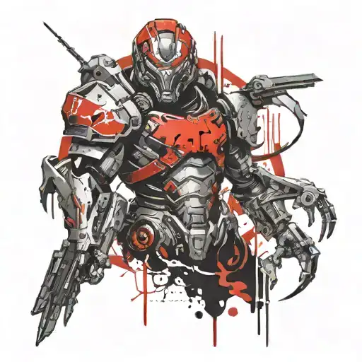 Doom eternal Crucible tattoo design idea