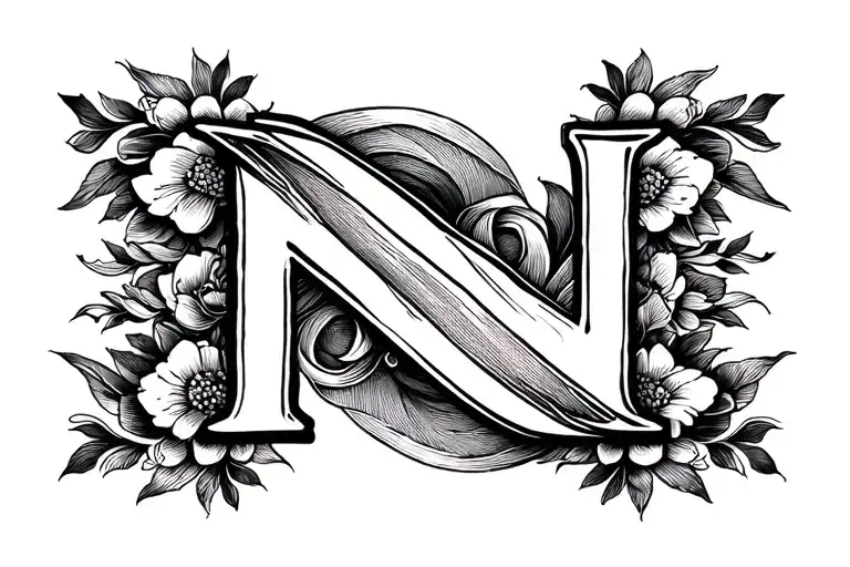 double n for my daughter's name tattoo design idea