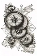 old compass on old scotland map tattoo design idea