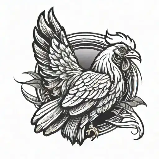 chicken wing tattoo design idea