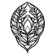 Kambo frog, ayahuasca branch with leaves, waning crescent moon tattoo design idea