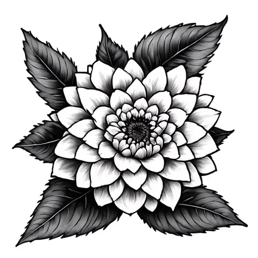 Dahlia Mandala tattoo design idea