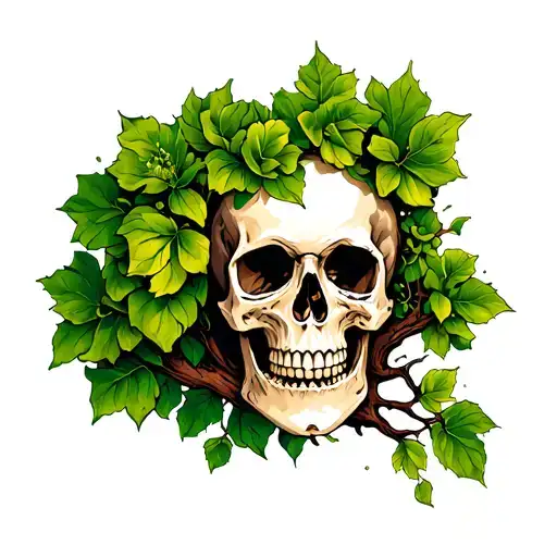 Irish tree of life skull tattoo design idea