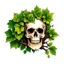 Irish tree of life skull tattoo design idea