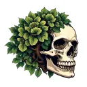 Irish tree of life skull tattoo design idea