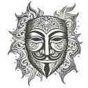 v for vendetta mask with flames tattoo design idea