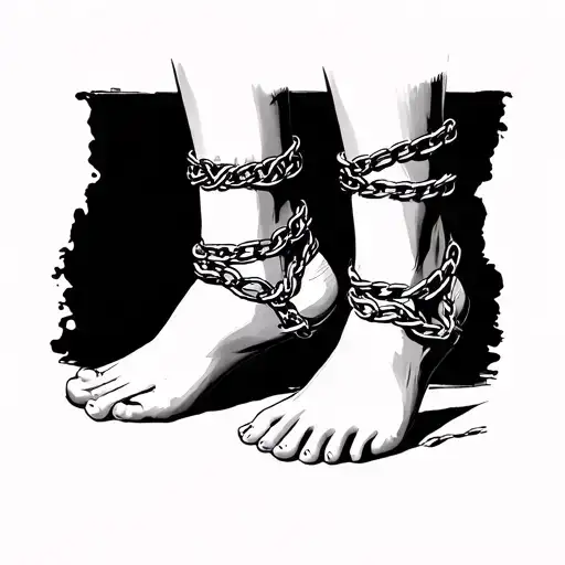 multiple ankle chain tattoo design idea