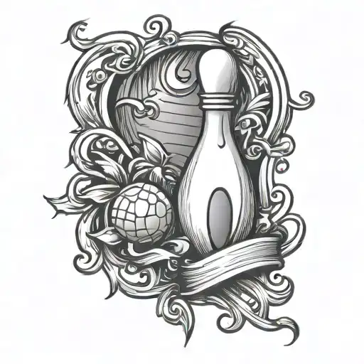Bowling Pin tattoo design idea