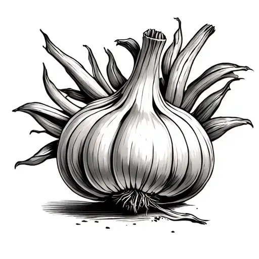garlic bulbs tattoo design idea