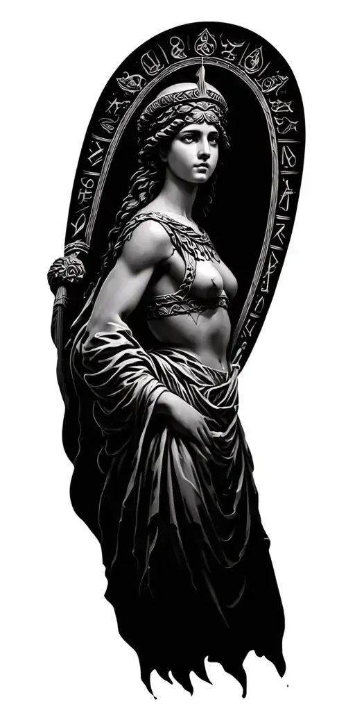 athena greek god x saggitarius zodiak sign tattoo design idea