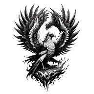 phoenix rising from the ashes tattoo design idea