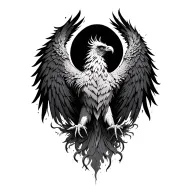 phoenix rising from the ashes tattoo design idea