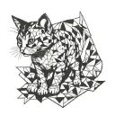 kitten playing with a duckling tattoo design idea
