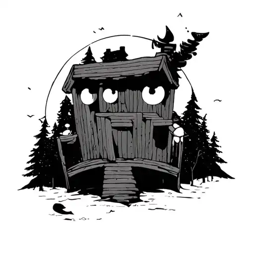 Gravity falls minimalist fine line tattoo tattoo design idea