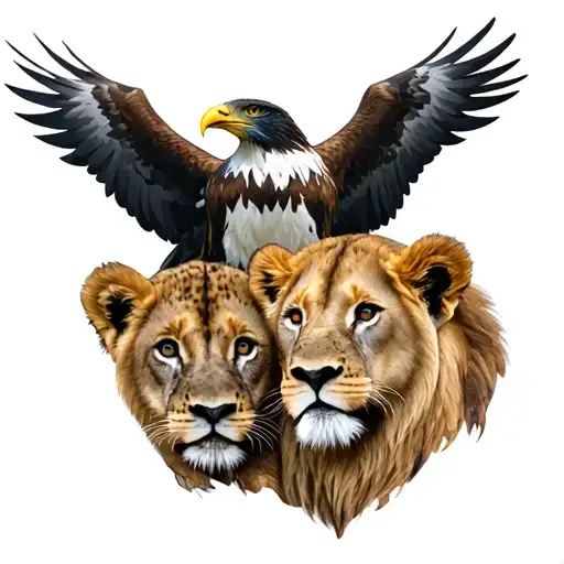I have a eagle on the top of my arm, under that i have 3 lion cubs (my 3 kids) and i want something under that that fits tattoo design idea