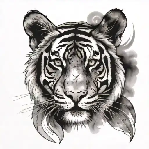meaningful , sexy, with a tiger face tattoo design idea