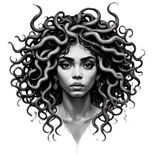 African American Medusa tattoo design idea