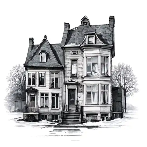 Polish houses tattoo design idea