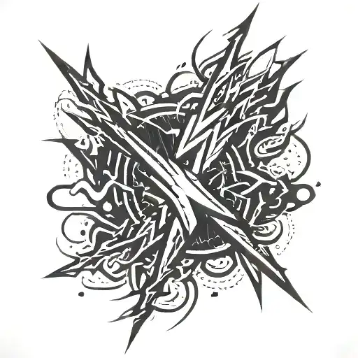 Lightning bolts shooting down forearm tattoo design idea