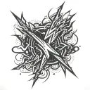 Lightning bolts shooting down forearm tattoo design idea