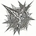 Lightning bolts shooting down forearm tattoo design idea