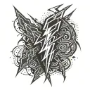 Lightning bolts shooting down forearm tattoo design idea