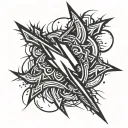 Lightning bolts shooting down forearm tattoo design idea