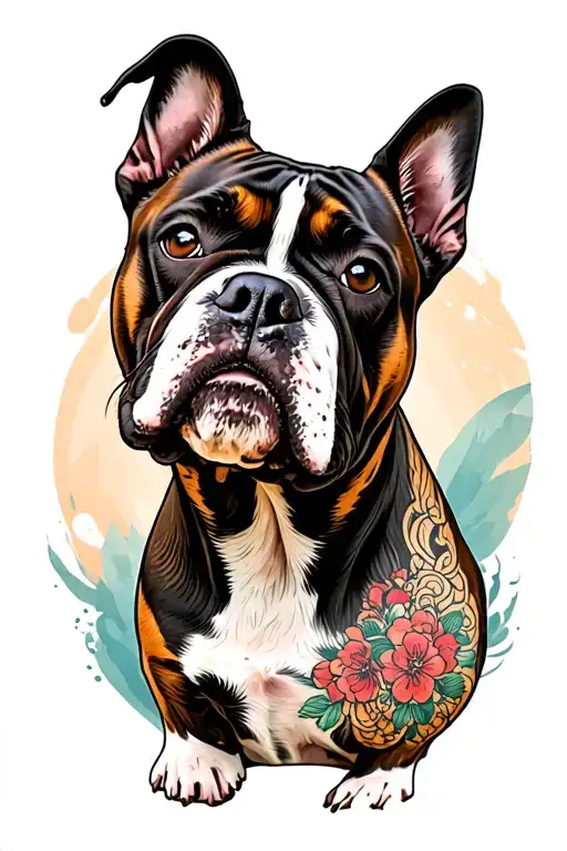 staffordshire terrier dog brindle color instead of regular tattoo design idea