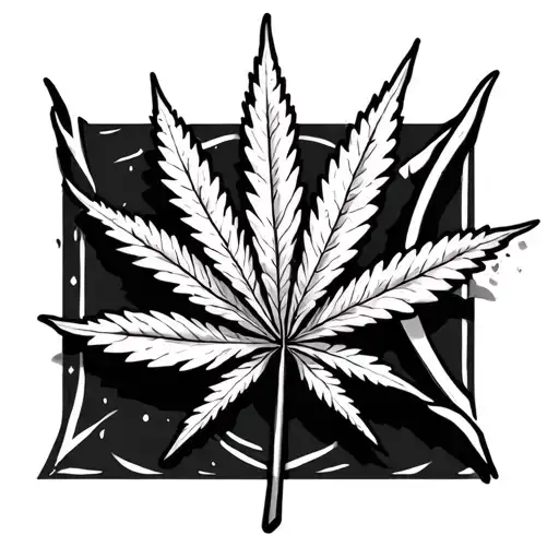 sexy weed leaf you'd see on a baddie  tattoo design idea