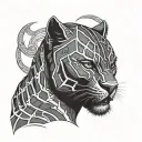 black panther tattoo design idea