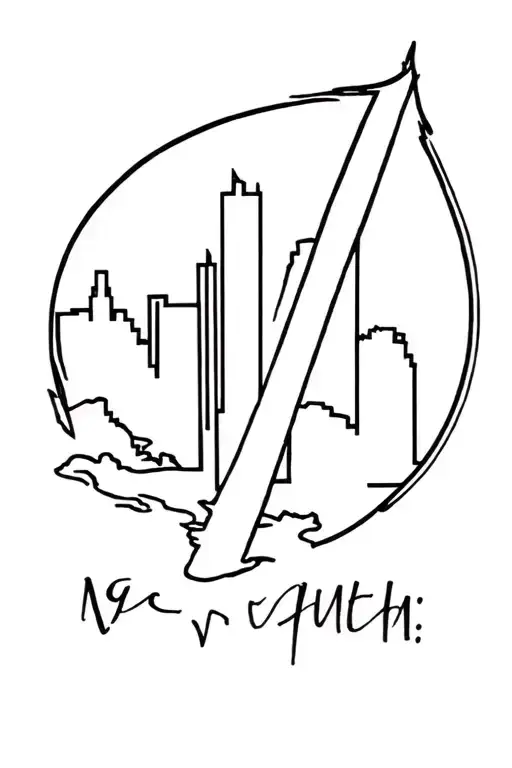 Hispaniola Dominican republic and hatti outlined and also incorporates NYC values or skyline  tattoo design idea