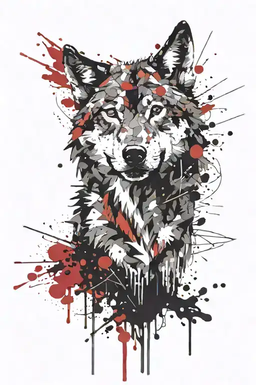 wolf silhouette tattoo design idea