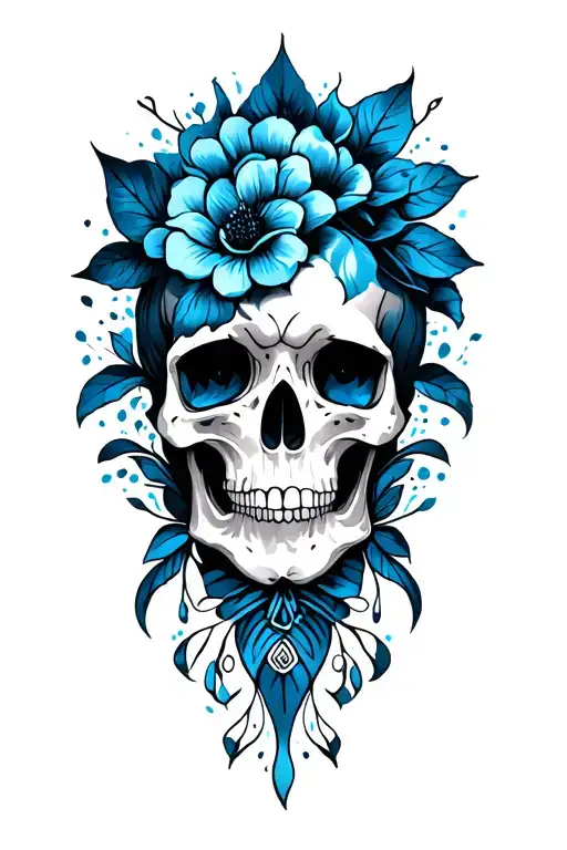 dark blue and black tattoo with lot of details and patterns and stuff  tattoo design idea