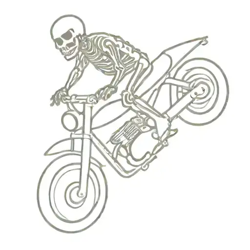skeleton riding motorcycle tattoo design idea