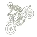 skeleton riding motorcycle tattoo design idea