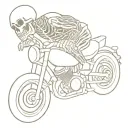 skeleton riding motorcycle tattoo design idea