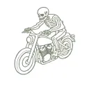 skeleton riding motorcycle tattoo design idea