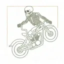 skeleton riding motorcycle tattoo design idea