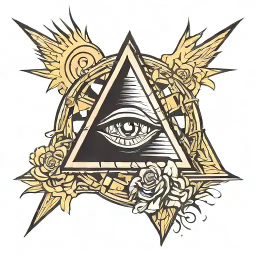 Illuminati triangle tattoo traditional style tattoo tattoo design idea